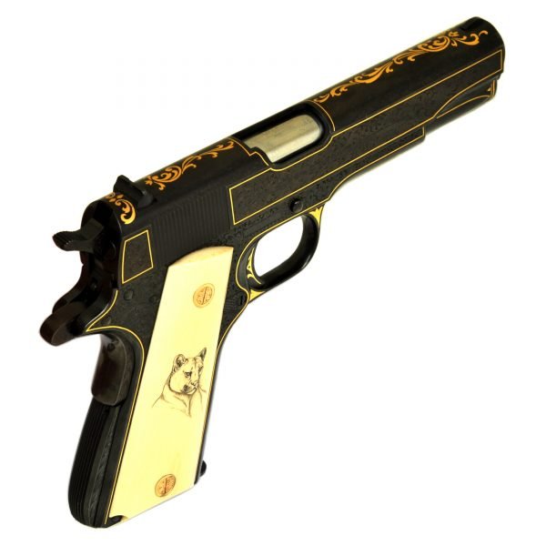 Colt 1911 A1 Government Lux Gravür .45 ACP - Yarı Otomatik Tabanca - 7+1 Kapasite - Altın Kakma Derin Gravür - Fildişi Kabze - 5" namlu - 1.100 gr (boş) -7-