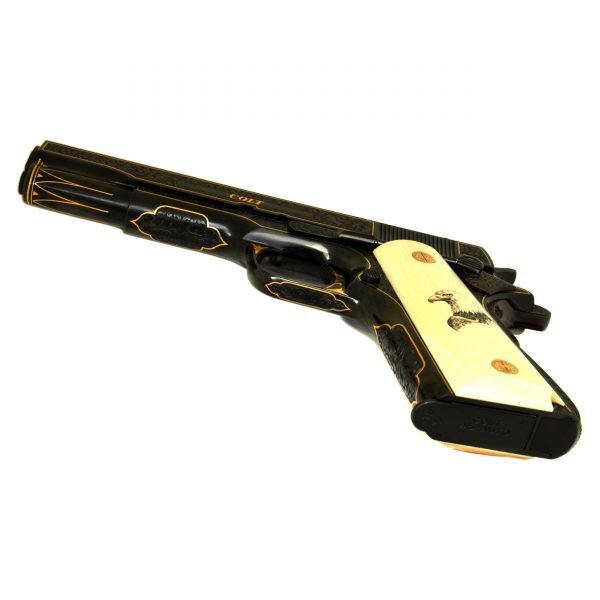 Colt 1911 A1 Government Lux Gravür .45 ACP - Yarı Otomatik Tabanca - 7+1 Kapasite - Altın Kakma Derin Gravür - Fildişi Kabze - 5" namlu - 1.100 gr (boş) -9-